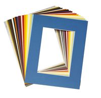 Mat Board Center, Pack of 20, 8x10 Mixed Colors White Core Picture Mats Mattes Matting for 5x7 Photo