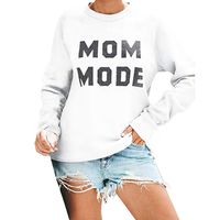 LINYIOU77 Womens Winter Loose Crewneck Sweatshirt Long Sleeve Letter Print Terry Casual Cute Pullover Tops White