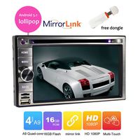 Universal 6.2 inch capacitive Touch Screen Android 5.1 Lollipop Car DVD Player Double din car Stereo Radio headunit car Video Double 2 din GPS Navigation Bluetooth car Tablet pc Android Quad Core 1g