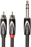Roland 5ft Interconnect Cable, 1/4" TRS(Male)-Dual RCA, Black series (RCC-5-TR2R)