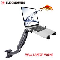 FLEXIMOUNTS M10 Laptop Wall Mount 2 in 1 LCD arm for Most 11-17.3 inch Laptop, Notebook Tray Included or 10-24 inch Computer LCDs,Swing Gas Spring Monitor arm for Dental Clinic
