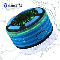 Bluetooth Shower Speaker, Alitoo Wireless Waterproof IPX7 Portable Speakers Radio with LED Mood Lights, Suction Cup, Built in Mic, Super Bass HD Sound, Hand-Free Call for Bathroom Pool Beach Car