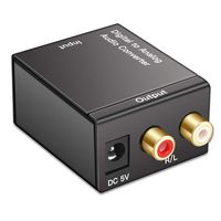 Digital to Analog Audio Converter DAC Optical to RCA Converter Stereo Audio L/R Converter Compatible with DVD/Sky/ HD /PS4/ Xbox/TV Box/HDTV/ Blu Ray