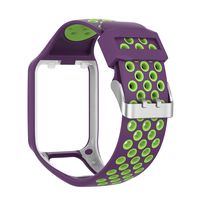 RuenTech Compatible with Tomtom Spark 3 / Runner 2 3 / Golfer 2 Watch Band, Replacement Silicone Straps Wristband Sport Band Compatible for Runner 2 3 and Spark 3(Purple&Lime)