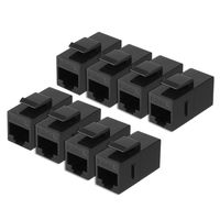 uxcell CAT5e RJ-45 Phone Keystone Jack Inline Coupler Female to Female Unshield - 8PACK Black