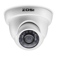 ZOSI 1/3" 1000TVL 960H Security Surveillance CCTV HD Camera Had IR Cut 3.6mm Lens Outdoor Weatherproof Day Night Vision 65ft Distance White (Renewed)