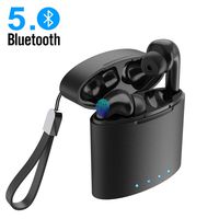 True Wireless Earbuds Bluetooth 5.0 Auto Pairing Wireless Earphones,4D HiFi Sound, Noise Cancelling Built-in Mic,IPX5 Water-Resistant with Charging Case for iPhone Android Smart Phones (Black)