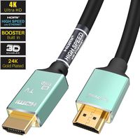 Active Booster 4K UHD HDMI Cable 60ft Support 2160p, 3D,HDR, Ethernet, Audio Return, 26AWG and CL3 for in-Wall Installation, Compatible to HDTV, Xbox, Blue-ray, PS3/4, PC