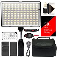 Vivitar 288pcs Video Light up to 1400 Lumens High Power Professional Dimmable Light Panel with Color Temperature Control, Battery and Charger for YouTube, Studio and Product Photography