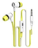 New Fashion Candy Color Original Earphones with Microphone Super Bass Noodle Line Earbuds Headphones Headset For iphone 6 6s Xiaomi Smartphone (Green)