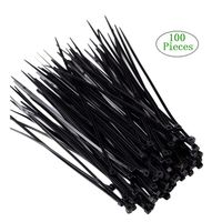 Transer Multi-Purpose Cable Ties/Zip Ties(100 pcs) - 4, 6, 8 Inch - Black, White (4 inch, Black)