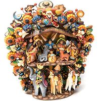 3'' Nacimiento y Dia de Muertos, de Principio a Fin Sculpture Mexican Folk