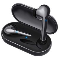 True Wireless Earbuds Bluetooth 5.0 Headphones TWS Waterproof Mini in-Ear Exercise Earphones with Mic Charging Case Noise Cancelling Headsets Compatible with Android iOS iPhone Samsung Black