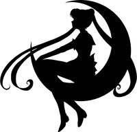 SAILORMOON ANIME SAILOR MOON SITTING VERSION 2 SILHOUETTE VINYL STICKERS SYMBOL 5.5" DECORATIVE DIE CUT DECAL FOR CARS TABLETS LAPTOPS SKATEBOARD - WHITE