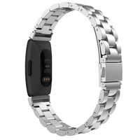 MoKo Band Compatible with Fitbit Inspire/Inspire HR Smart Watch, Stainless Steel Metal Strap Replacement Bracelet with Watch Lugs Fit Fitbit Inspire/Inspire HR - Silver