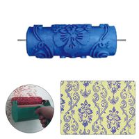 Tingze416 5" Embossed Pattern Paint Roller Brush Sleeve Texture Stencil Wall Decor DIY Tools-Blue 025Y