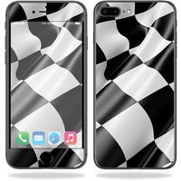 MightySkins Skin Compatible with Apple iPhone 8 Plus - Race Flag | Protective, Durable, and Unique Vinyl Decal wrap Cover | Easy to Apply, Remove, and Change Styles | Made in The USA