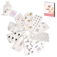 BabyBliss Premium 6-Layers Muslin Baby Washcloths -10pcs Large Size Washable Newborn Towels - Reusable Infant Wipes Plus Storage & Wash Bags - Best Baby Shower Gift