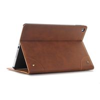 Jennyfly 9.7 inch Tab S3 Case, Easy Viewing Stand Folio Cover Retro Duralble PU Leather Book Style Full Body Protective Hard Cover with Card Slot for Samsung Galaxy Tab S3 9.7-Light Brown