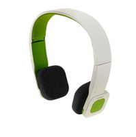Eagle Tech Arion ARHP200BF Foldable Bluetooth Headphone with Wireless Music Streaming and Hands-Free Calling , Includes Hard Travel Case  -White/Green