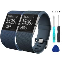 Wizvv Compatible Bands Replacement for Fitbit Surge, with Metal Buckle Fitness Wristband Strap Women Men Large Small (2 Pack)