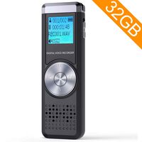 32GB Digital Voice Recorder,TENSAFEE Dictaphone Sound Activated Recorder, Portable Rechargeable HD Audio Recorder,MP3 Player/A-B Repeat,Voice Recorders for Lectures/Meetings/Interviews/Class