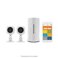 Home8 Video-Verified Monitoring/Alarm System with Two (2) Cube HD Security Cameras, Wireless Security System with Free Basic Service, featuring Amazon Alexa Integration