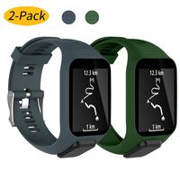 Watbro Band Compatible with Tomtom Runner 2/3 Series, Spark 3, Golfer 2, Adventurer, Silicone Replacement Runner Watch Band Strap Wristband for Women Men