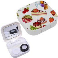 Portable Contact Lens Case Box Travel Kit Mirror + Bottle + Tweezers Container Holder [ Various Sweets ]