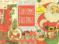 Pack of 1, Old Fashion Christmas 26" x 417' Half Ream Roll Gift Wrap for Holiday, Party, Kids' Birthday, Wedding & Special Occasion Packaging