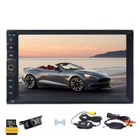 7 Inch Bluetooth 2 din GPS Navigation System Touch Screen Car in Dash Head Unit Stereo FM Radio Receiver MP5 Player with Wireless Backup Camera Remote Control 8GB GPS map Card