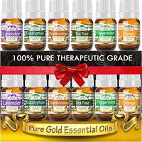 Essential Oils Gift Set of Top 6 (Lavender, Peppermint, Tea Tree, Orange, Frankincense, and Eucalyptus) 100% Pure & Natural for Diffuser, Aromatherapy, Topical Use
