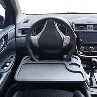 MINI-FACTORY Car Steering Wheel Tray Desk Eating Table for Food Drink Notebook Laptop - Black