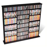 Bowery Hill 51" Triple CD DVD Wall Media Storage Rack in Black