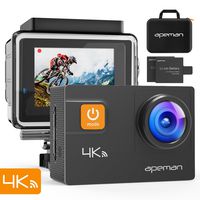 APEMAN A80 Action Camera 4K WiFi 20MP Waterproof 40M Underwater Sports Camcorder Ski Camera with EIS 4X Zoom 170 Degree Ultra Wide Angle Lens with Mounting Accessories and Portable Carrying Bag