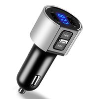 VR-robot Bluetooth FM Transmitter for Car, Wireless Bluetooth FM Radio Adapter Car Kit with Hands-Free Calling and 2 Ports USB Charger