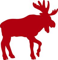 hBARSCI Moose Vinyl Decal - 5 Inches - for Cars, Trucks, Windows, Laptops, Tablets, Outdoor-Grade 2.5mil Thick Vinyl - Red