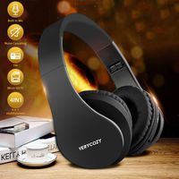 Wireless Bluetooth Headphones Over Ear, Headsets On Ear Stereo Earphone Built-In Mic Folding Lightweight Headphones For Girls Women Kids Wired/Wireless Mode For TV Android Cell phone Laptop PC (BLACK)