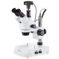 AmScope 3.5X-45X Trinocular Stereo Zoom Microscope with Dual Halogen Lights with 18MP USB3 Camera