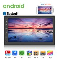 Android Double Din Car Radio with Bluetooth GPS Navigation WiFi 7" LCD Touch Screen Head Unit Support iOS Android Phones Mirror Link/Dual USB/FM/Backup Camera Input