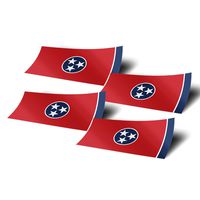 Desert Cactus Tennessee TN 4 Pack of 4 Inch Wide State Flag Stickers Decal for Window Laptop Computer Vinyl Car Bumper Scrapbook 4