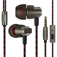 Kingyou Earbuds Wired Metal in-Ear Headphones, Noise-Isolating Heavy Bass Earphones with Microphones Compatible with iPhone, iPad, iPod, Samsung Android Smartphone MP3 MP4 Players (Grey)