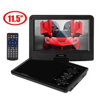 YOOHOO 11.5" Portable DVD Player for Car Kids,9'' HD Swivel Screen, Remote Control,Support CD/DVD/SD Card/USB, 5-Hour Built-in Rechargeable Battery(Black)