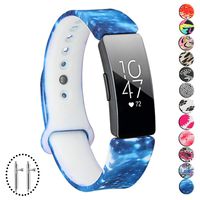 honecumi Bands Replacement for Fitbit Inspire/Inspire HR Sports Watch Band Strap Wristband Bracelet Accessory with Pins for Men Women 1 Pack Colorful Pattern Large Small Bands