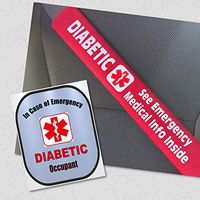 Diabetic Safety Set - Seat Belt Cover - Window Decal Set