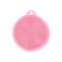 32gagwwc Round Silicone Dish Bowl Pot Washing Brush Scouring Pad Kitchen Cleaning Tool Pot Pan Bowl Washing Brush Pink