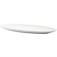 Denmark White Porcelain Chip Resistant Serveware Pitcher Cake Plate Party Platter Serving Bowls Party Deviled Egg Plate, 24" Narrow Serving Platter
