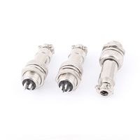 uxcell GX12-4 4-Pin 12mm Male Female Panel Metal Connector Aviation 3Pcs