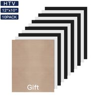 JANDJPACKAGING Heat Transfer Vinyl HTV Bundle - 5 White and 5 Black 12" X 10" Iron on Vinyl, HTV Vinyl for Cricut Silhouette Cameo Heat Press Machine with Teflon Sheet Included