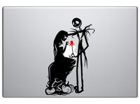 Art's Jack Sally and Red Rose Nightmare before Christmas Laptop Macbook Mac Air car SUV Decoration decal sticker Approximately 7 inches Tall black and Red